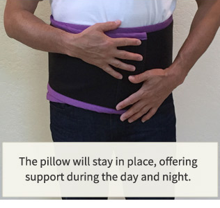 The pillow will stay in place, offering support during the day or night.